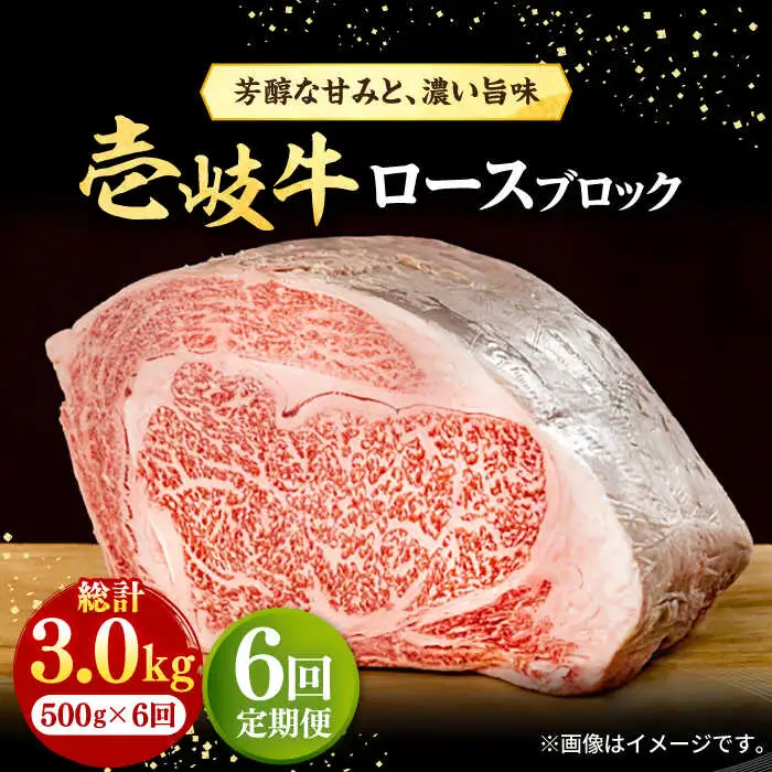 【全6回定期便】 壱岐牛 ロースブロック 500g《壱岐市》【株式会社イチヤマ】 肉 牛肉 ロース ブロック ステーキ BBQ [JFE037] 186000 186000円