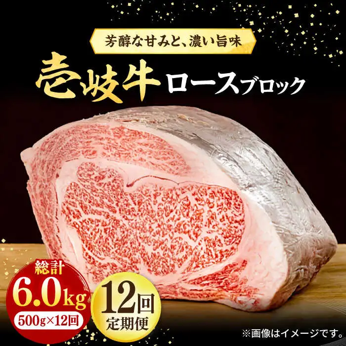 【全12回定期便】 壱岐牛 ロースブロック 500g《壱岐市》【株式会社イチヤマ】 肉 牛肉 ロース ブロック ステーキ BBQ [JFE049] 372000 372000円