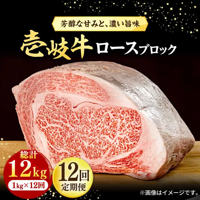 【全12回定期便】 壱岐牛 ロースブロック 1kg（500g×2枚）《壱岐市》【株式会社イチヤマ】 肉 牛肉 ブロック ステーキ BBQ [JFE050] 696000 696000円