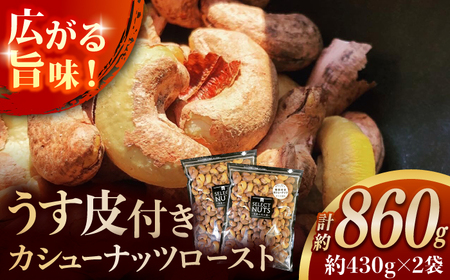 オトナ塩味が大人気!新たな味覚の扉を開く「うす皮付カシューナッツロースト 」約430g ×2袋 【あぜち食品】 [ATCC010]