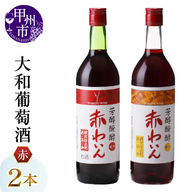 大和葡萄酒が贈る酸化防止剤無添加赤ワイン２本セット（MG）B-698
