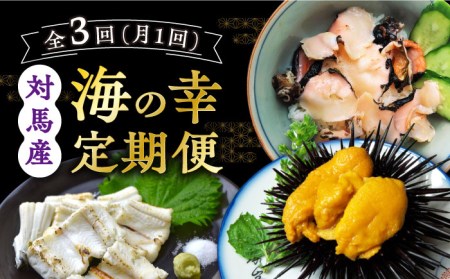 【全3回定期便】対馬産 海の幸定期便  海鮮 魚介 うに あなご サザエ [WAA013]