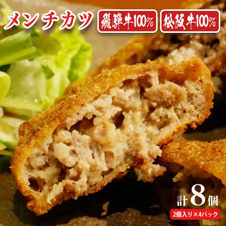 飛騨牛・松阪牛 100% 各4個ずつ 計8個