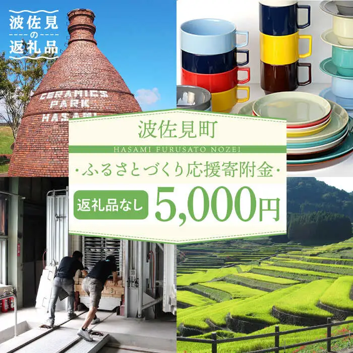 【返礼品なし】長崎県波佐見町 ふるさとづくり応援寄附金（5,000円分）[FB73]