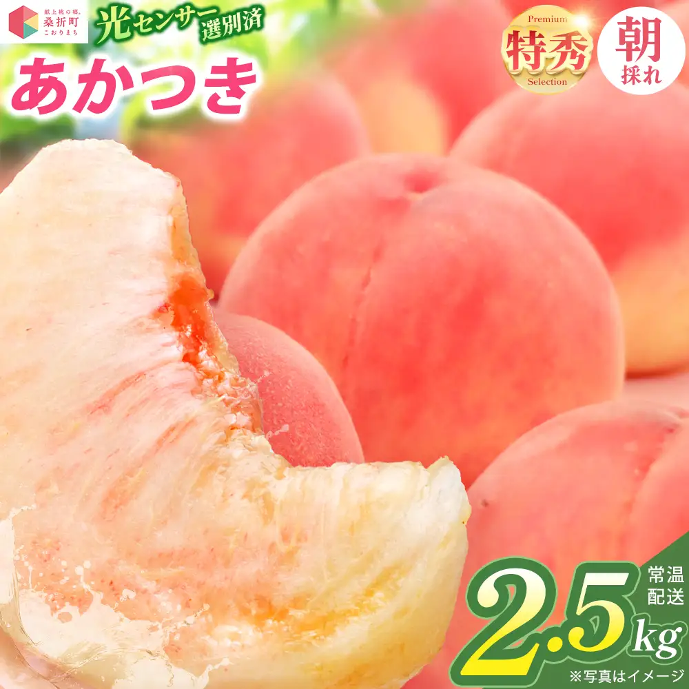 もも【あかつき・2027年産先行予約】特秀2.5kg（7～9玉）桑折町振興公社 ／ もも モモ あかつき 白桃 桃 フルーツ 2.5kg 大容量 特秀品 高品質 果汁たっぷり やわらかい 甘い果物 家庭用 贈答用 夏 季節限定 お取り寄せ 新鮮 福島県 特産品 献上桃の郷 【07301-0181】