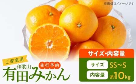 【2026年先行予約】ご家庭用　旨味凝縮 有田みかん 約10kg (SS、Sサイズ)【湯浅町】_AT6324