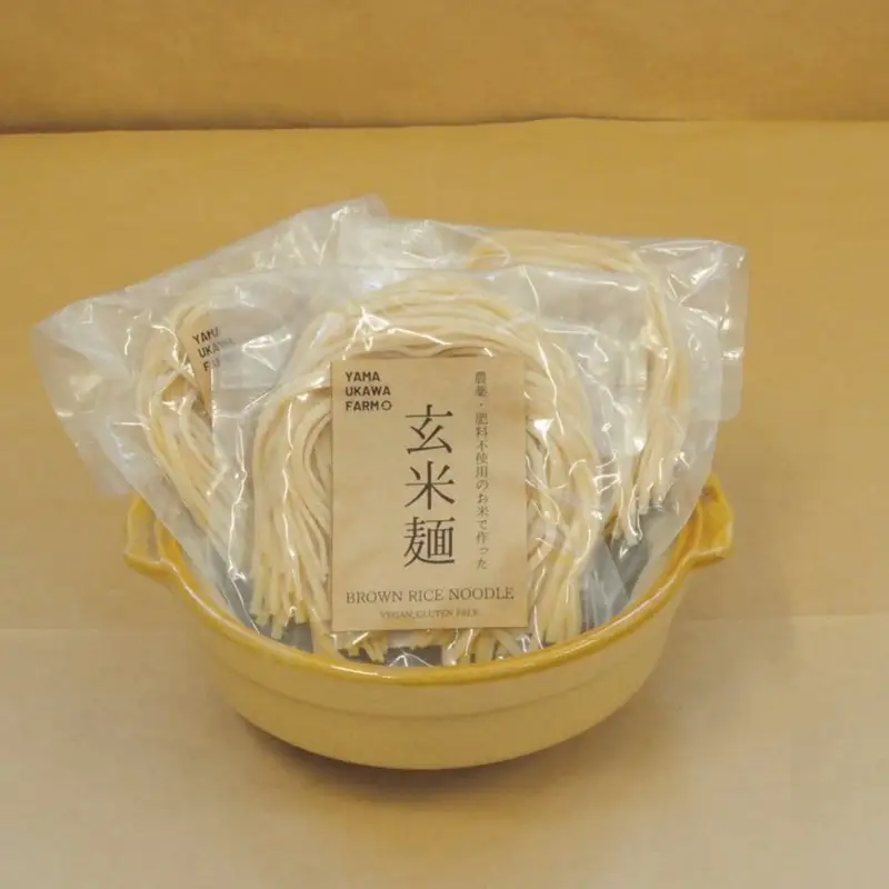 栽培期間中農薬・肥料不使用のお米で作った玄米麺