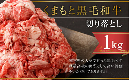 ＜ R8年熊本地震復興支援 ＞ くまもと黒毛和牛 切り落とし 計1㎏(500g×2パック) 牛肉