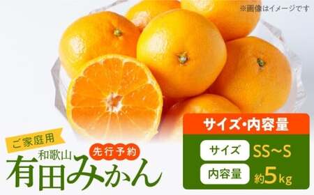 【2026年先行予約】ご家庭用　旨味凝縮 有田みかん 約5kg (SS、Sサイズ)【湯浅町】_AT6323