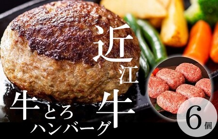 【近江牛 牛とろハンバーグ 150g 6個】ふるさと納税 冷凍 ハンバーグ ギフト お取り寄せ 贈答用  黒毛和牛 ブランド牛 三大和牛 和牛 冷凍食品 お弁当 おかず お惣菜 滋賀県 竜王