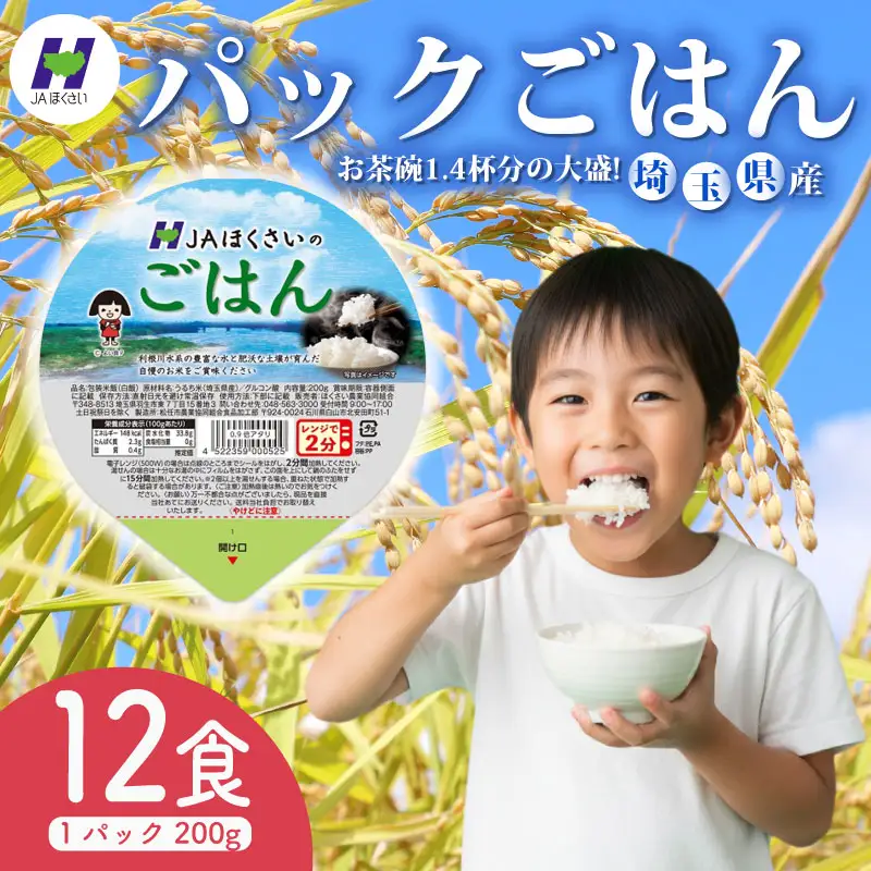 パックごはん 200g×12個 米 彩のかがやき ごはん