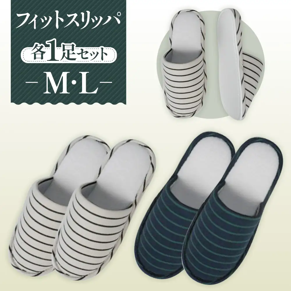 フィットスリッパ M・Lサイズ 各1足セット No.040
