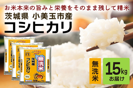無洗米 コシヒカリ 15kg こしひかり 米 白米 茨城県産 お弁当 おにぎり エコ 47-L