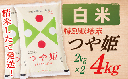 【令和8年産予約】【白米】山形県産つや姫4kg(2kg×2袋)