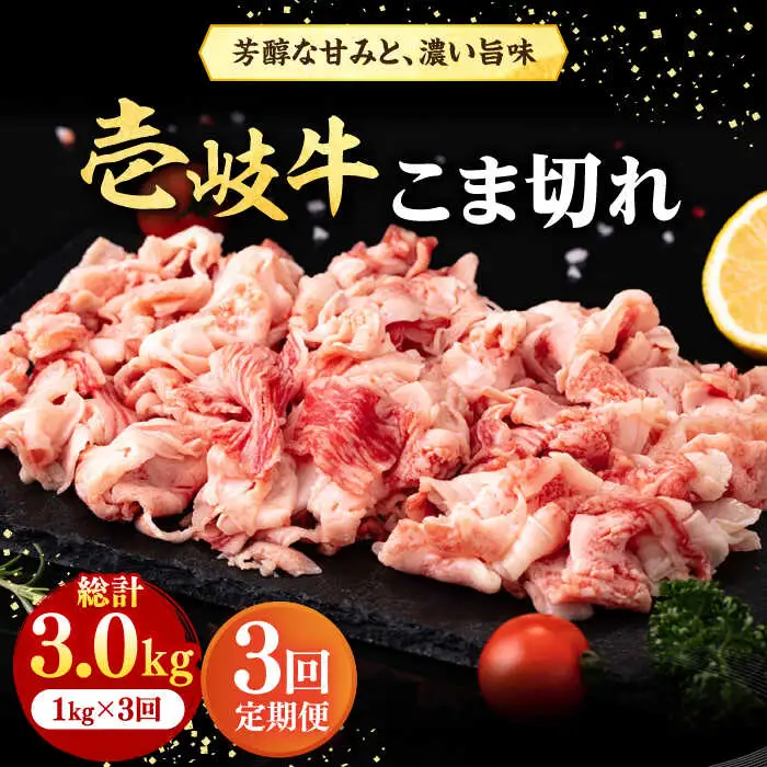 【全3回定期便】 壱岐牛 こま切れ （バラ） 1kg《壱岐市》【株式会社イチヤマ】 肉 牛肉 細切れ 小間切れ BBQ 焼肉 [JFE062] 93000 93000円