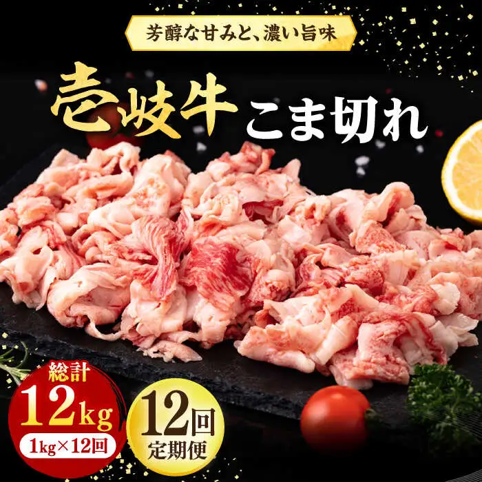 【全12回定期便】 壱岐牛 こま切れ （バラ） 1kg《壱岐市》【株式会社イチヤマ】 肉 牛肉 細切れ 小間切れ BBQ 焼肉 [JFE078] 372000 372000円