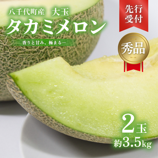 メロン 茨城県産 タカミメロン 2玉 約3.5kg 秀品