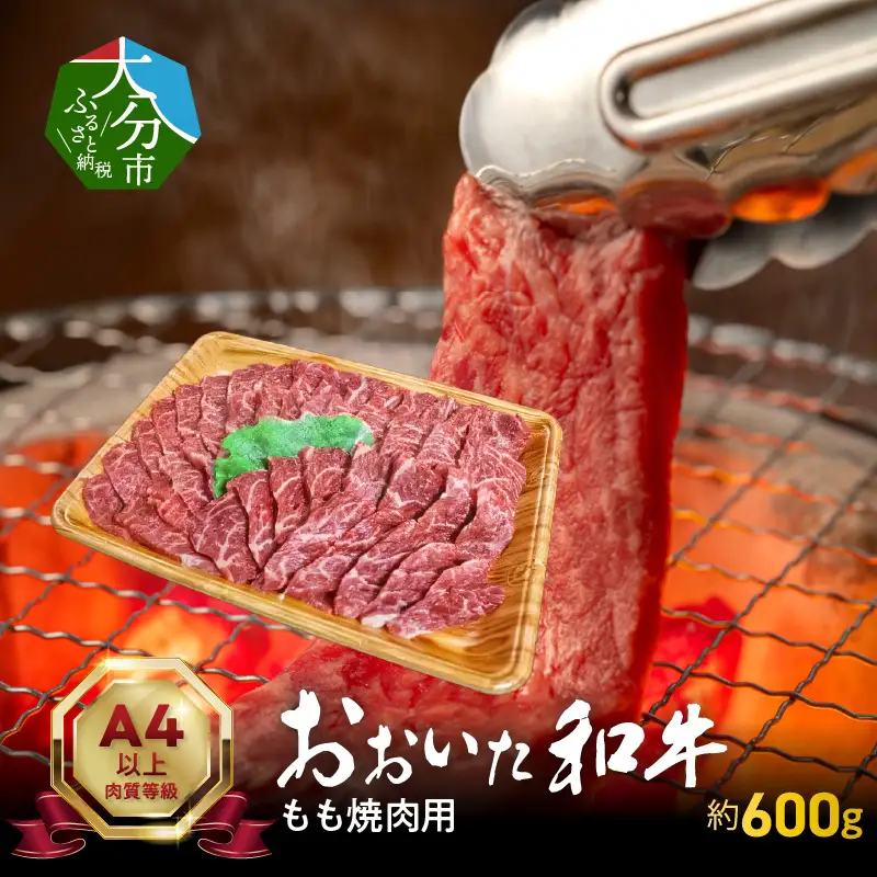 【お中元ギフト】 おおいた和牛もも焼肉用 約600g ≪7/1～8/9の期間に発送≫ A01121-S