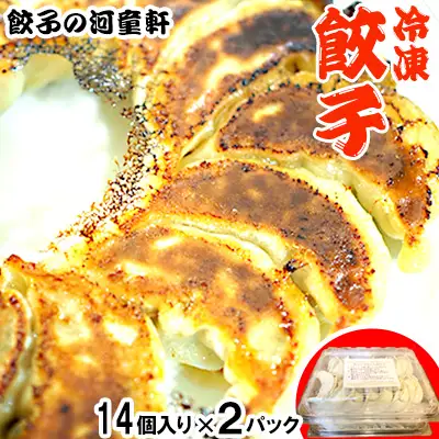 【餃子の河童軒】冷凍餃子14個入り×2パック 2パック スタミナ 中華 ぎょうざ 名護市 なご 沖縄 ニンニク 手作り 送料無料 ふるさと納税 ご当地 お取り寄せ ギョウザ おかず