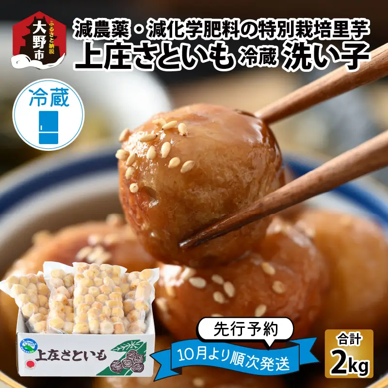 上庄さといも 【10月発送分】洗い子 里芋 2kg（500g × 4袋） [A-004009]