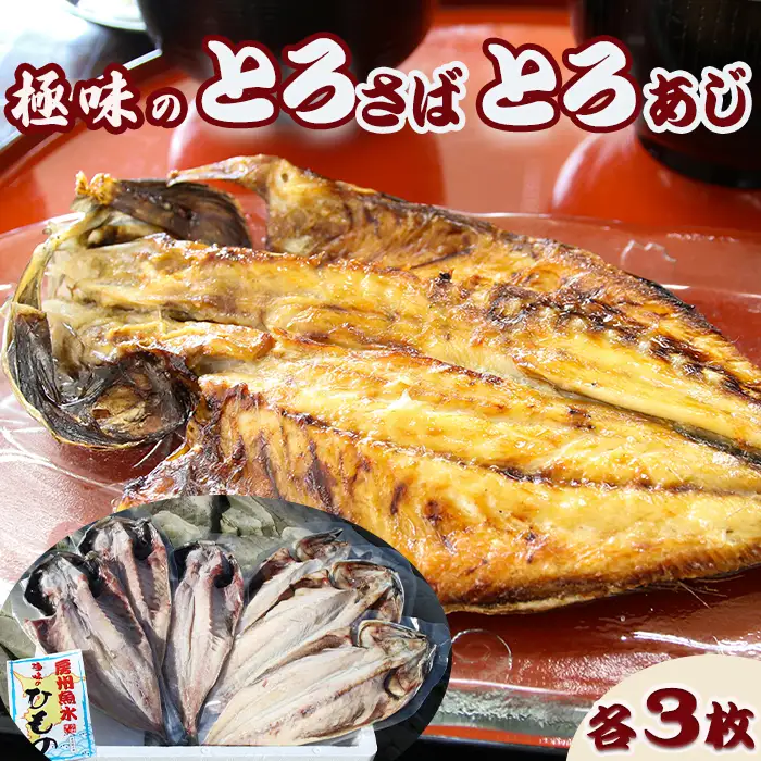 【極味のひもの】脂の乗った『とろさば・とろあじ』干物 各３枚　[0017-0029]