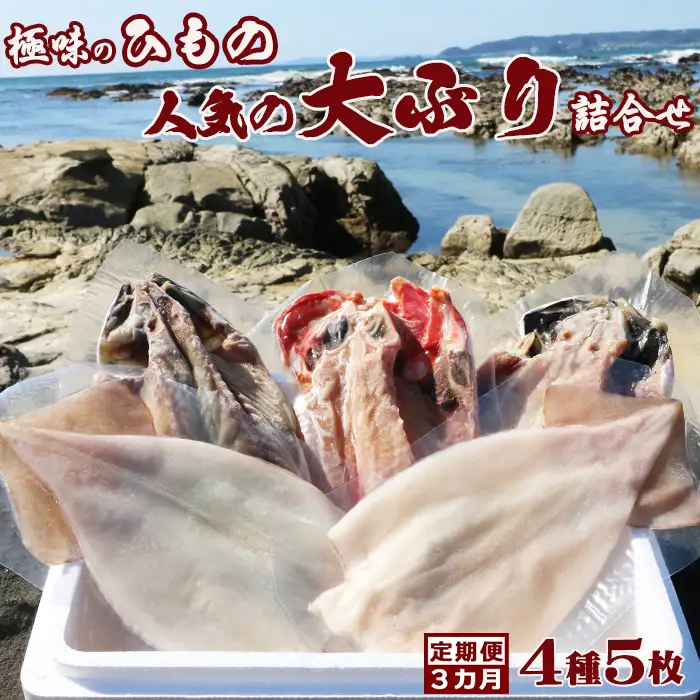 【極味のひもの】食べ応え抜群！評判の『大ぶりひもの特選セット』大ぶり３種＋いか一夜干し２枚 定期便 ３カ月《毎月》 《選べる発送間隔》《発送開始月指定OK》鯖 サバ 鯵 アジ 天日干し とろさば とろあじ 金目鯛 いか一夜干し イカ ひもの ひらき 干物 手開き 焼き魚 焼き魚セット 人気店 お取り寄せ ひものセット [魚水][0049-0003]