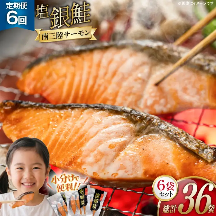 6回 定期便 鮭 切り身 塩銀鮭パック 3切 ×6袋 ×6回 総計36袋