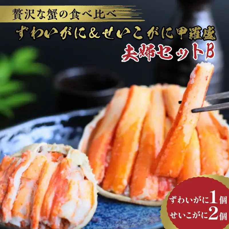 ☆蟹の宝石箱☆ ずわいがに＆せいこがに甲羅盛 夫婦セットB 蟹