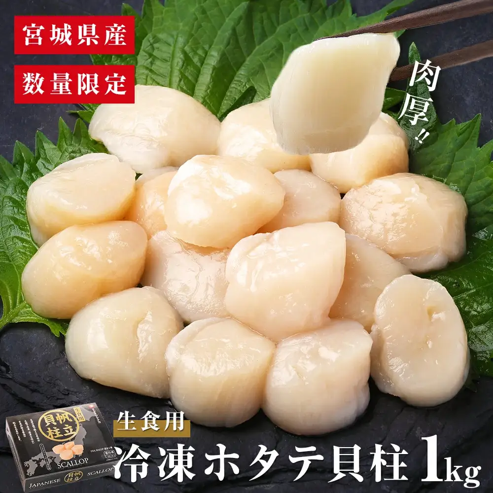 【先行予約】宮城県産冷凍ホタテ貝柱1kg 肉厚で甘い 帆立 ホタテ ホタテ ホタテ ホタテ ホタテ ホタテ 貝柱 冷凍 宮城県 石巻市