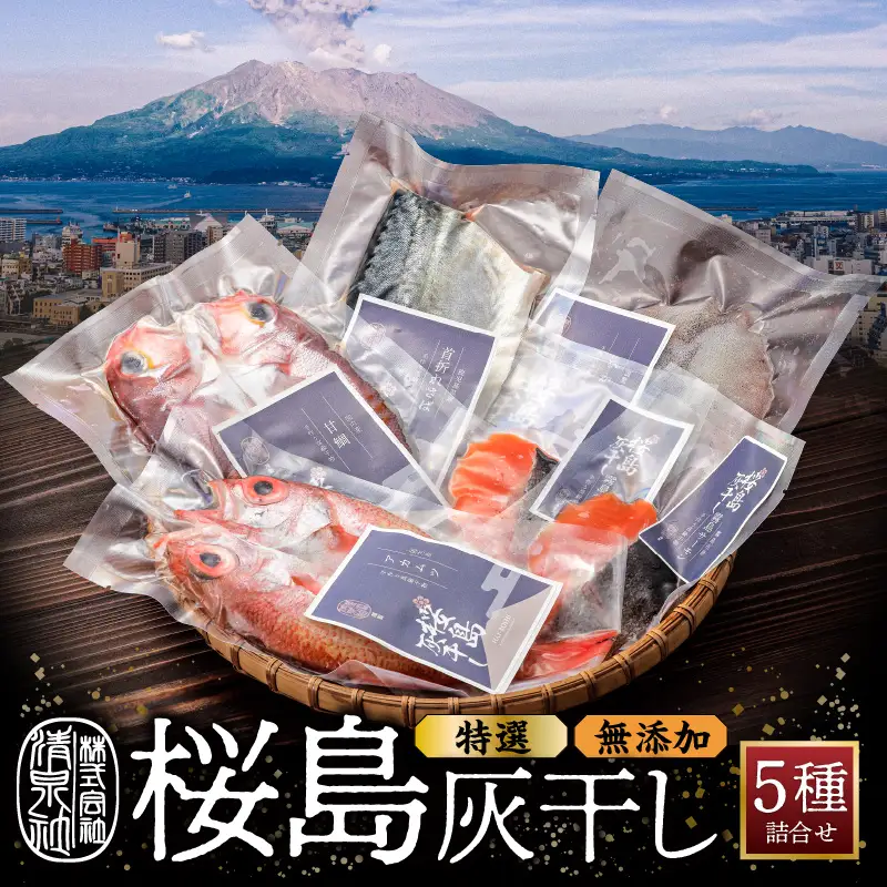 桜島灰干し 5種詰合せ【特選】 K178-002 魚 冷凍
