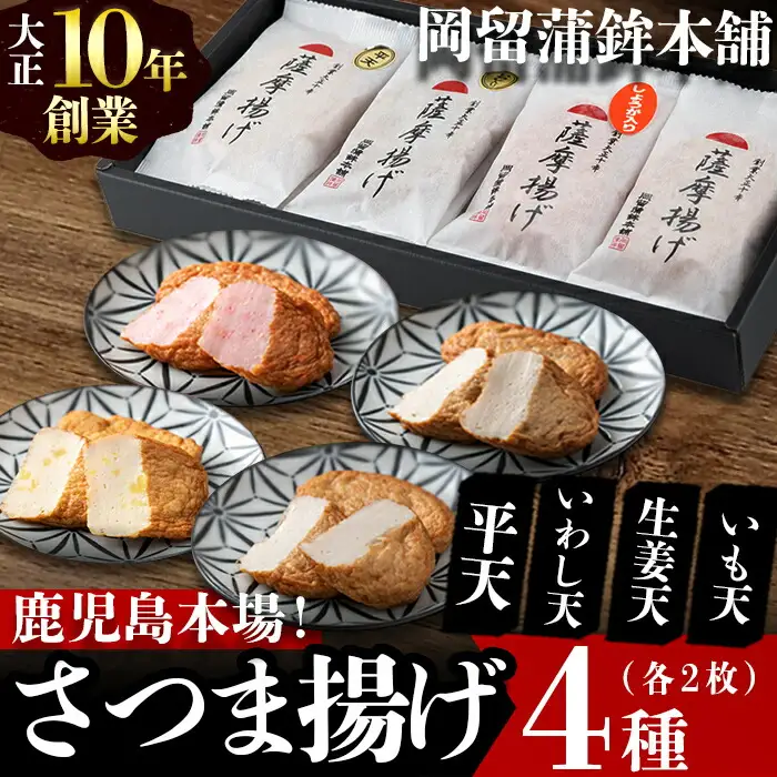 本場鹿児島のさつま揚げセット(全4種・計8枚) p9-021