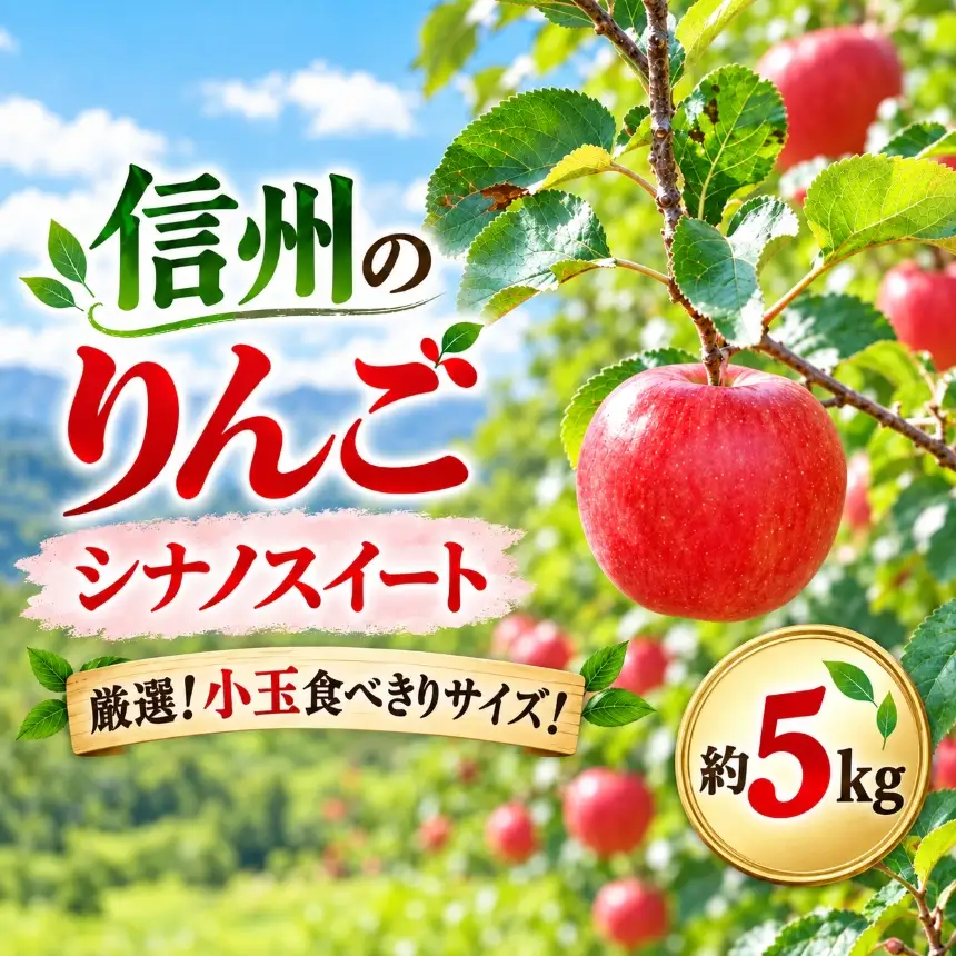 令和8年10月中旬頃発送 信州のりんご シナノスイート 厳選！小玉食べきりサイズ！ 約5キロ【018-34】