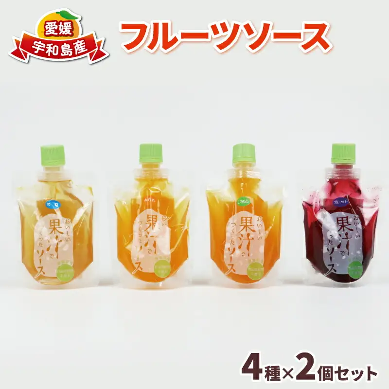 ソース 宇和島産 果物 フルーツソース 4種×2個 セット 170g×8個 南四国ファーム ブルーベリー ベリー J011-035016