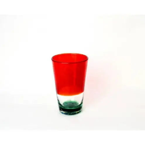 【RYUKYU GLASS WORKS 海風】ビアグラス「残波の夕日・緑」