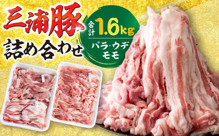 特盛三浦豚 1.6kg 豚肉セット バラ ウデ モモ / 恵那市 / あづま精肉店 [AUDL001]