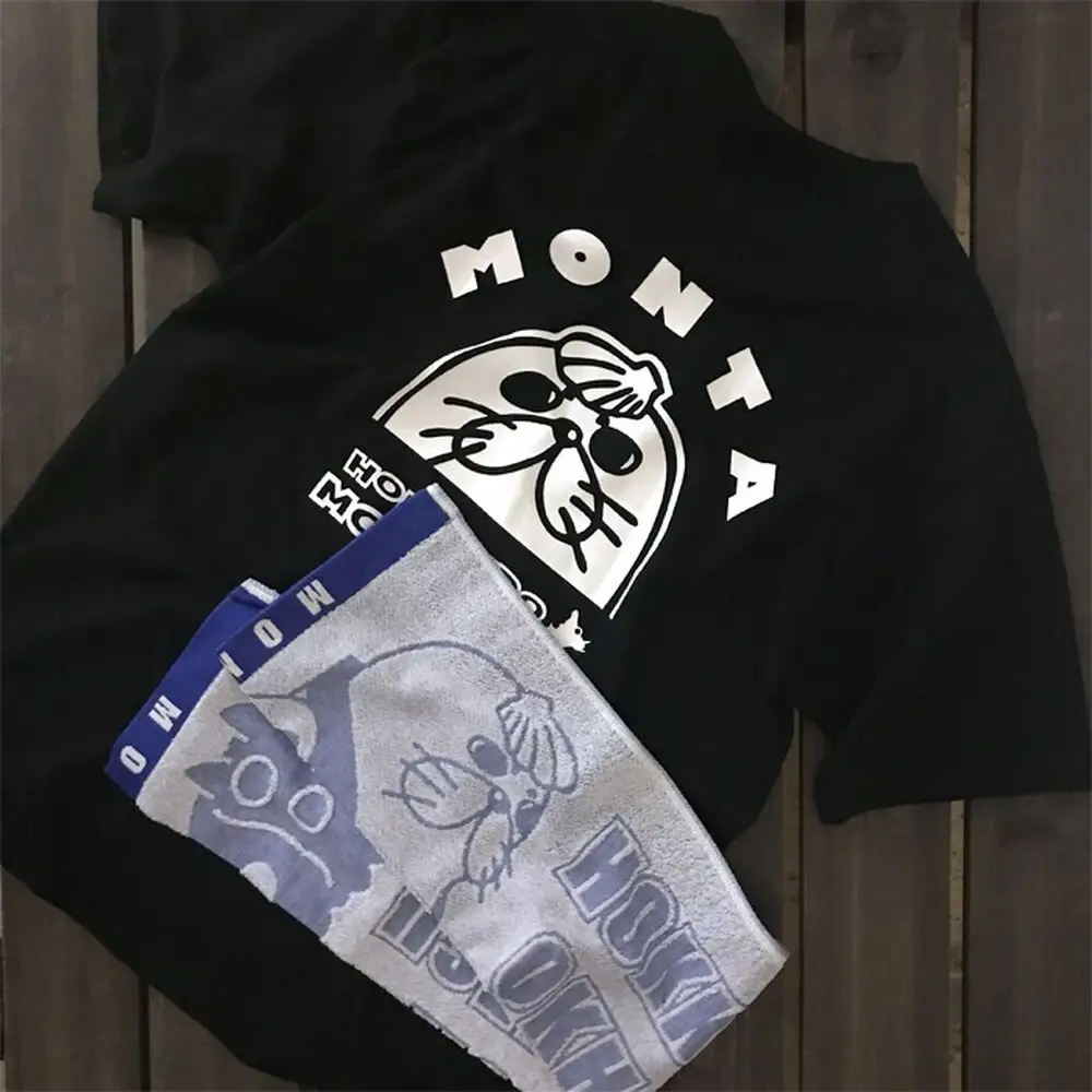 17-63 ゆるキャラ紋太グッズ(Tシャツ[ブラックM]、タオル[ブルー])