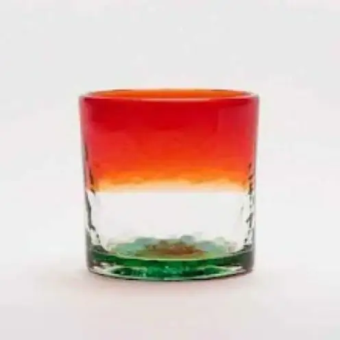 【RYUKYU GLASS WORKS 海風】ロックグラス「残波の夕日・緑」