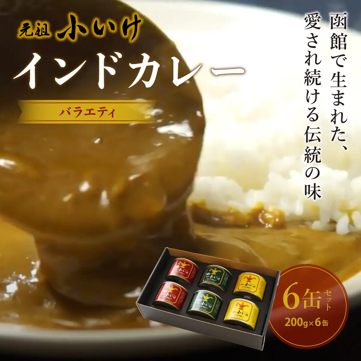 元祖小いけインドカレー バラエティ6缶セット NAAN009