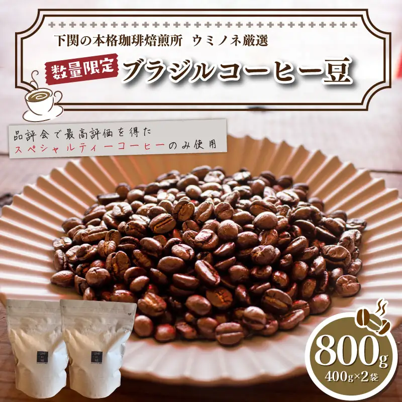 【下関 コーヒー豆】ウミノネ珈琲 コーヒー豆800g ブラジル EW 