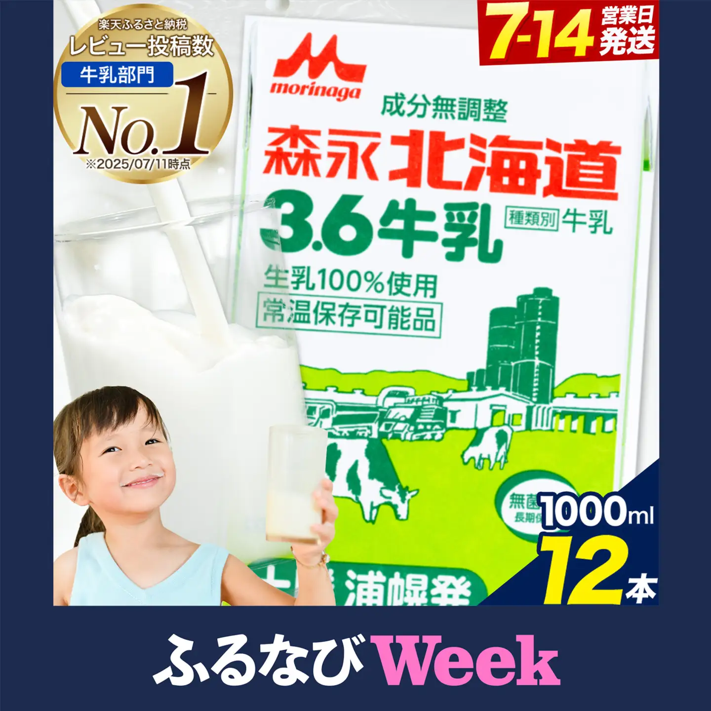  【ふるなびWEEK対象】森永北海道3.6牛乳 1000ml×12本 ロングライフ 牛乳 ミルク