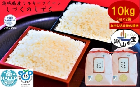 ＼農家直送！出荷日精米／茨城県ミルキークイーンしづくのしずく10kg(5kg×2袋)（茨城県共通返礼品・かすみがうら市産） IJ-007