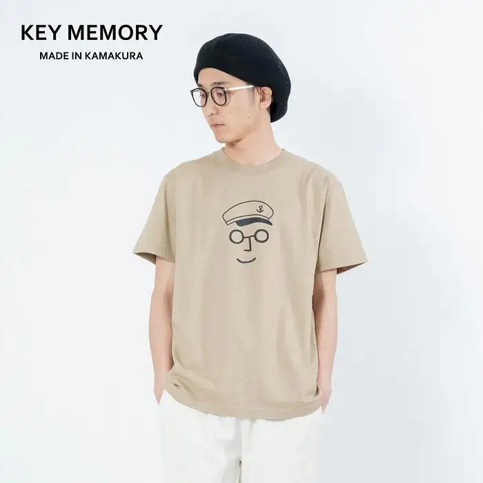 《2》【KEYMEMORY鎌倉】セーラー帽イラストTシャツ BEIGE
