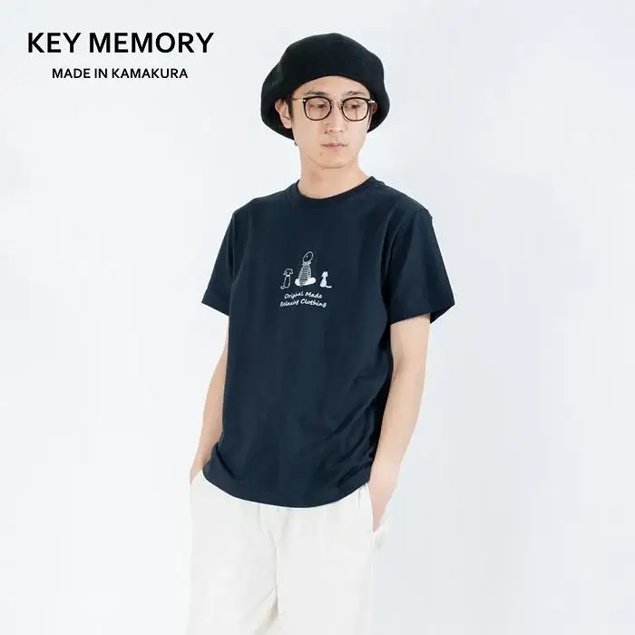 《2》【KEYMEMORY鎌倉】TIMEイラストTシャツNAVY