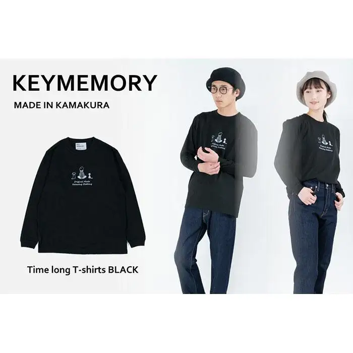 《0》レディースM　TimeロングTシャツ　BLACK
