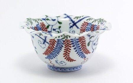 源右衛門窯 染錦藤絵 鉢 器 食器 盛り鉢 有田焼 ad085