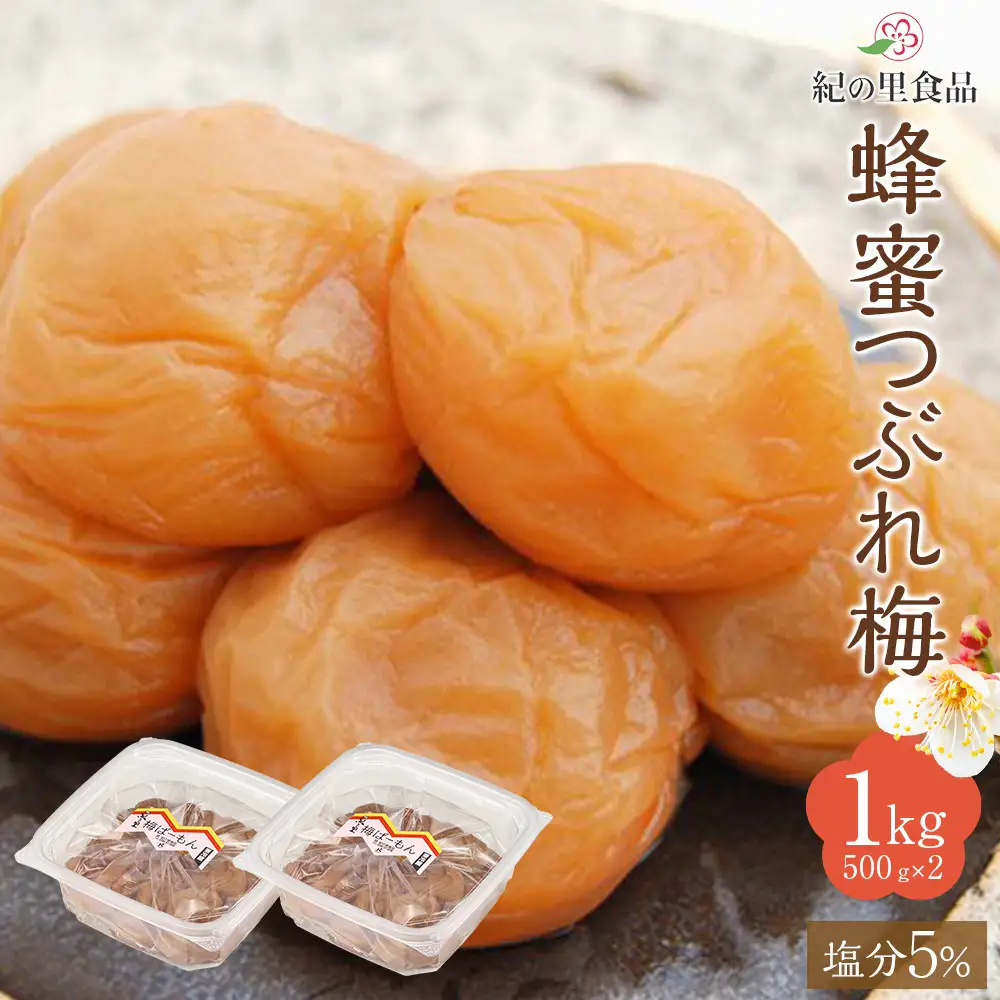 紀州南高梅 蜂蜜つぶれ梅 塩分5％ 1kg (500g×2) ［Kn22］