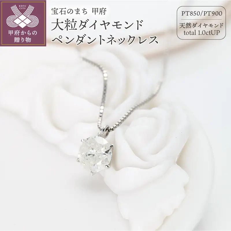 Deliciae 大粒1カラット1粒 ダイヤモンドペンダント ネックレス 6本爪 天然ダイヤモンド1ct pt900 鑑別書付 DNCPT1001-9