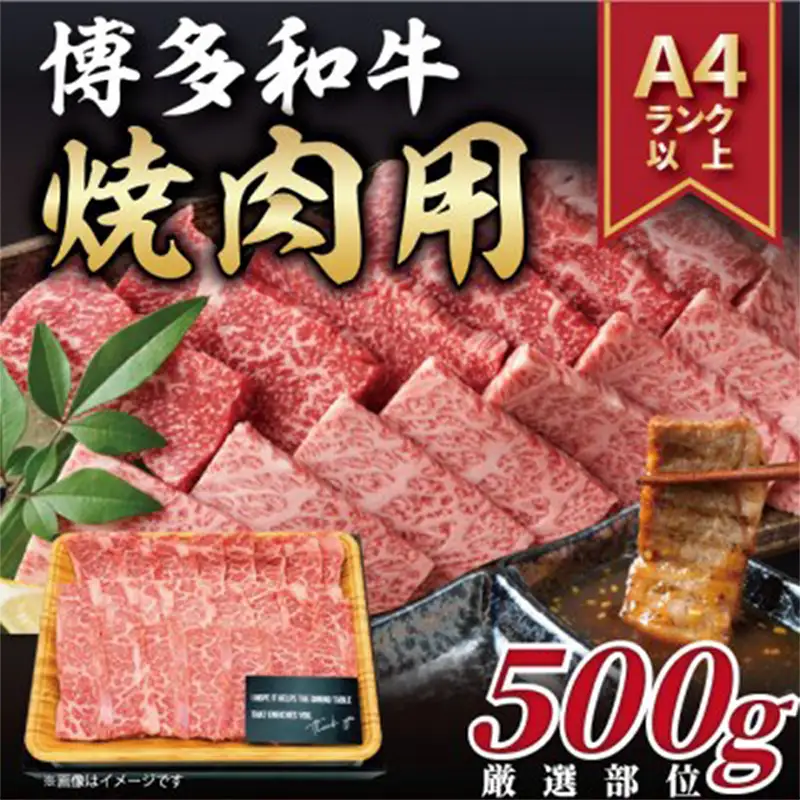 博多和牛 焼肉用　500g ( 1パック )【博多和牛 和牛 牛 肉 お肉 焼肉 焼き肉 贅沢 人気 食品 オススメ 送料無料 福岡県 筑前町 AR007】