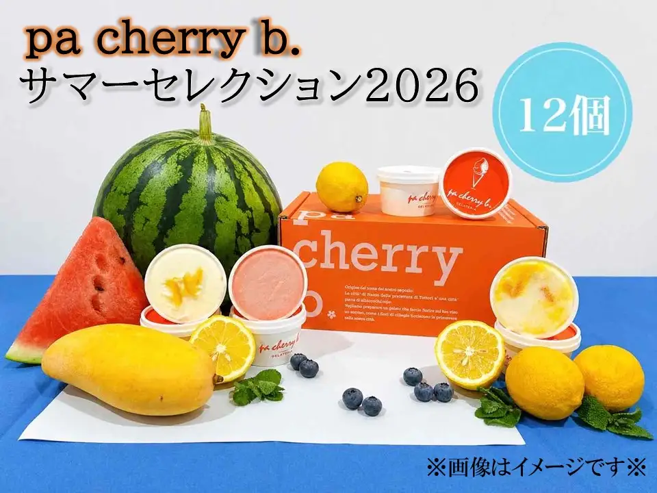 ＜7月・8月限定出荷＞pa cherry b．サマーセレクション2026オリジナルジェラート12個セット　鳥取県南部町【PB06S】