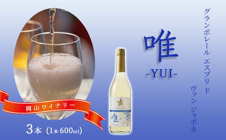 ワイン グランポレール 唯 スパークリング ワイン 【600ml×3本】